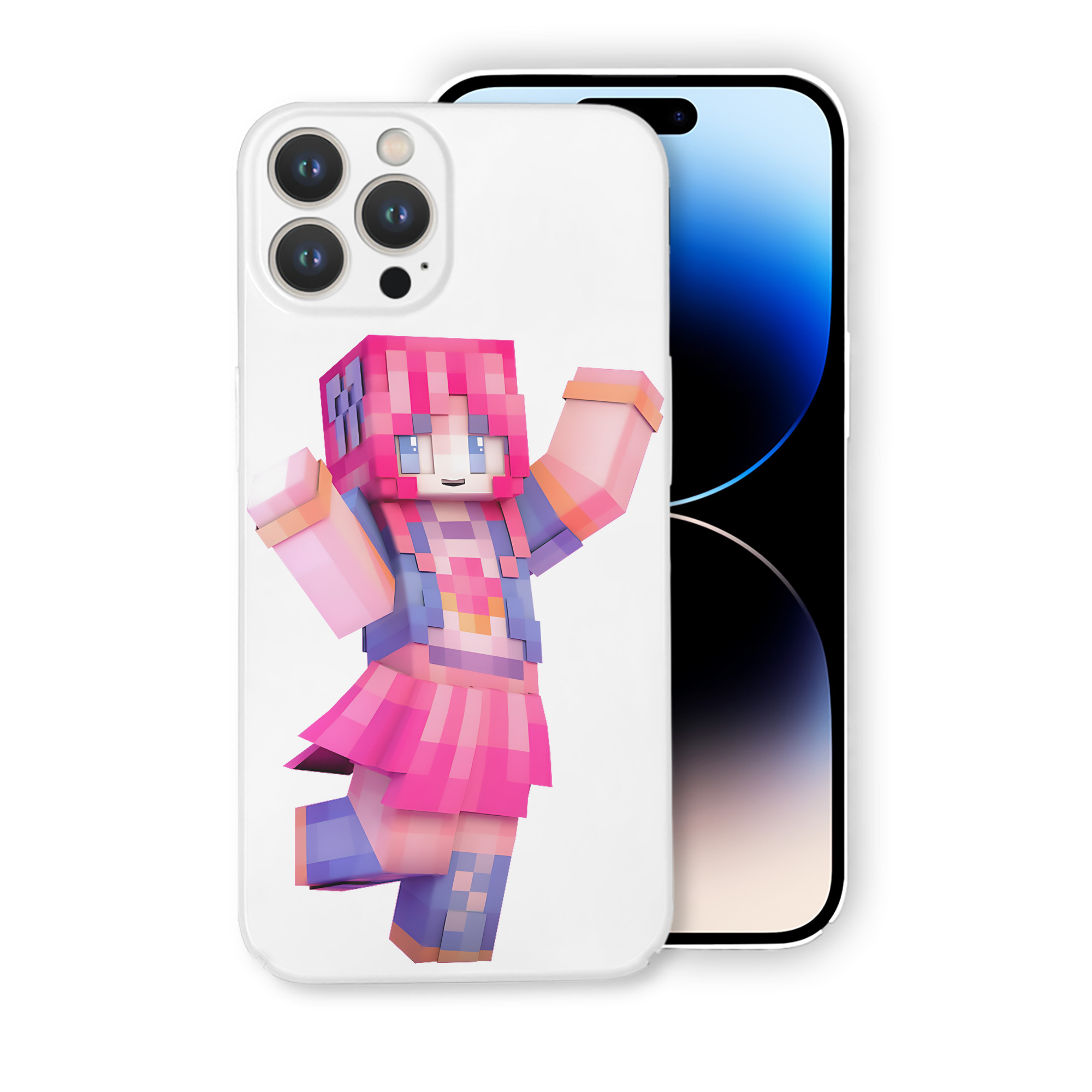 （画像用） マインクラフト ブロックの世界 Minecraft MC Block world 【iPhone 14シリーズ対応】ハードケース